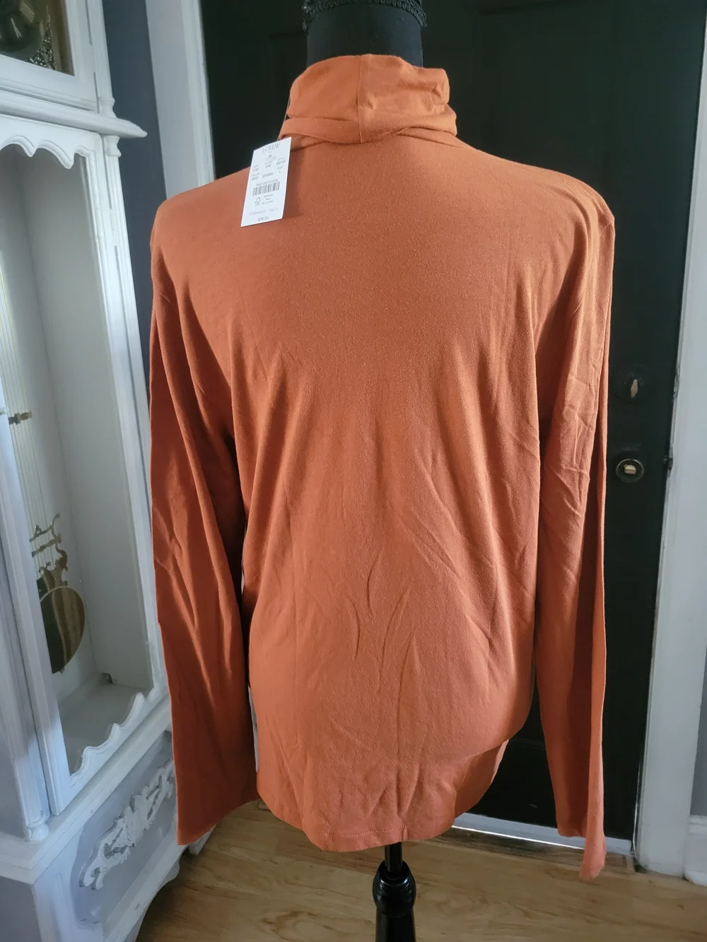 J. Crew Long-Sleeve Turtleneck Sweater in Burnt Orange